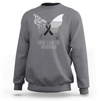 Floral Butterfly Melanoma Awarenes Sweatshirt Black Ribbon Warrior Support Gift