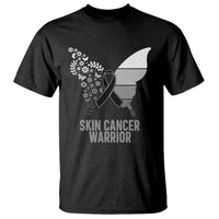 Floral Butterfly Melanoma Awarenes T Shirt Black Ribbon Warrior Support Gift
