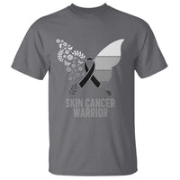 Floral Butterfly Melanoma Awarenes T Shirt Black Ribbon Warrior Support Gift