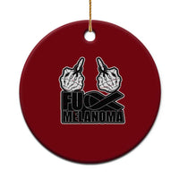 Fuck Melanoma Ceramic Ornament Skeleton Hand Black Ribbon Awareness