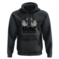 Fuck Melanoma Hoodie Skeleton Hand Black Ribbon Awareness