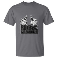 Fuck Melanoma T Shirt Skeleton Hand Black Ribbon Awareness