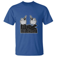 Fuck Melanoma T Shirt Skeleton Hand Black Ribbon Awareness