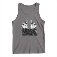 Fuck Melanoma Tank Top Skeleton Hand Black Ribbon Awareness