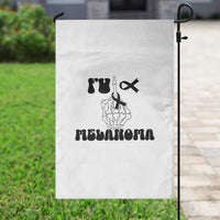 Fuck Melanoma Awareness Garden Flag Skeleton Hand Ribbon Warrior Gift