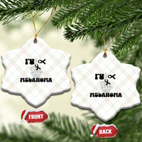 Fuck Melanoma Awareness Ceramic Ornament Skeleton Hand Ribbon Warrior Gift