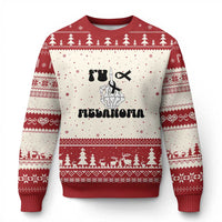 Fuck Melanoma Awareness Ugly Christmas Sweater Skeleton Hand Ribbon Warrior Gift