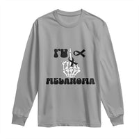 Fuck Melanoma Awareness Long Sleeve Shirt Skeleton Hand Ribbon Warrior Gift