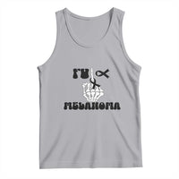 Fuck Melanoma Awareness Tank Top Skeleton Hand Ribbon Warrior Gift