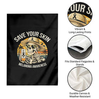 Funny Melanoma Cancer Awareness Graphic Garden Flag Save Your Skin