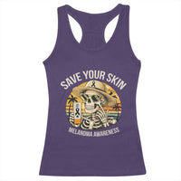 Funny Melanoma Cancer Awareness Graphic Racerback Tank Top Save Your Skin