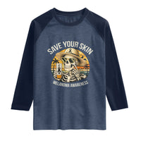 Funny Melanoma Cancer Awareness Graphic Raglan Shirt Save Your Skin