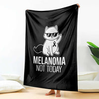 Melanoma Fighter Cat Throw Blanket Not Today Skin Cancer Awareness