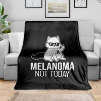 Melanoma Fighter Cat Throw Blanket Not Today Skin Cancer Awareness