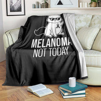 Melanoma Fighter Cat Throw Blanket Not Today Skin Cancer Awareness