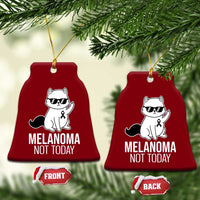 Melanoma Fighter Cat Ceramic Ornament Not Today Skin Cancer Awareness