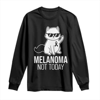 Melanoma Fighter Cat Long Sleeve Shirt Not Today Skin Cancer Awareness