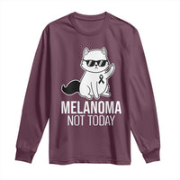 Melanoma Fighter Cat Long Sleeve Shirt Not Today Skin Cancer Awareness