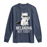 Melanoma Fighter Cat Long Sleeve Shirt Not Today Skin Cancer Awareness