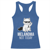 Melanoma Fighter Cat Racerback Tank Top Not Today Skin Cancer Awareness