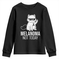 Melanoma Fighter Cat Youth Sweatshirt Not Today Skin Cancer Awareness