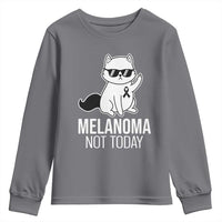 Melanoma Fighter Cat Youth Sweatshirt Not Today Skin Cancer Awareness