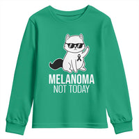 Melanoma Fighter Cat Youth Sweatshirt Not Today Skin Cancer Awareness