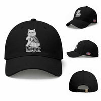 British Shorthair Skin Cancer Awareness Baseball Cap Melanoma Fighter Cat Gift