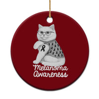 British Shorthair Skin Cancer Awareness Ceramic Ornament Melanoma Fighter Cat Gift