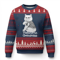 British Shorthair Skin Cancer Awareness Ugly Christmas Sweater Melanoma Fighter Cat Gift