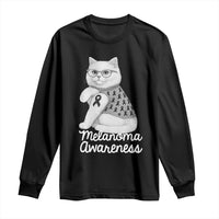 British Shorthair Skin Cancer Awareness Long Sleeve Shirt Melanoma Fighter Cat Gift