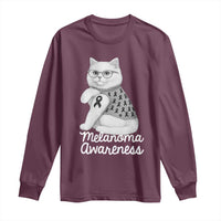 British Shorthair Skin Cancer Awareness Long Sleeve Shirt Melanoma Fighter Cat Gift
