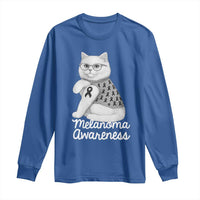 British Shorthair Skin Cancer Awareness Long Sleeve Shirt Melanoma Fighter Cat Gift