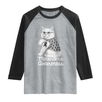 British Shorthair Skin Cancer Awareness Raglan Shirt Melanoma Fighter Cat Gift