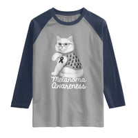 British Shorthair Skin Cancer Awareness Raglan Shirt Melanoma Fighter Cat Gift
