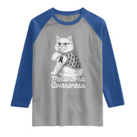 British Shorthair Skin Cancer Awareness Raglan Shirt Melanoma Fighter Cat Gift