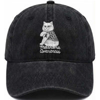 British Shorthair Skin Cancer Awareness Washed Cotton Baseball Cap Melanoma Fighter Cat Gift