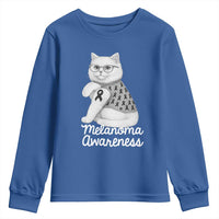 British Shorthair Skin Cancer Awareness Youth Sweatshirt Melanoma Fighter Cat Gift