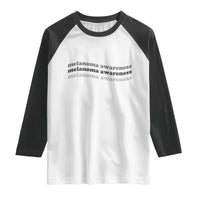 Melanoma Groovy Wavy Typography Raglan Shirt Skin Cancer Warrior Gift