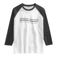 Melanoma Groovy Wavy Typography Raglan Shirt Skin Cancer Warrior Gift