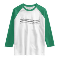 Melanoma Groovy Wavy Typography Raglan Shirt Skin Cancer Warrior Gift