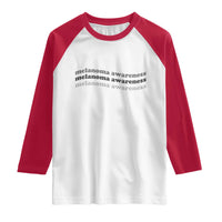 Melanoma Groovy Wavy Typography Raglan Shirt Skin Cancer Warrior Gift