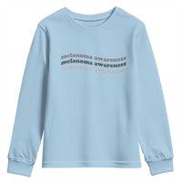 Melanoma Groovy Wavy Typography Youth Sweatshirt Skin Cancer Warrior Gift