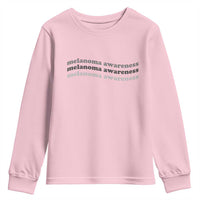 Melanoma Groovy Wavy Typography Youth Sweatshirt Skin Cancer Warrior Gift
