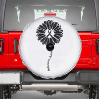 Melanoma Awareness Black Ribbon Flower Spare Tire Cover Skin Cancer Fighter Gift