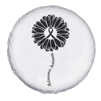 Melanoma Awareness Black Ribbon Flower Spare Tire Cover Skin Cancer Fighter Gift