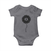 Melanoma Awareness Black Ribbon Flower Baby Onesie Skin Cancer Fighter Gift