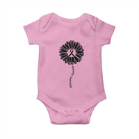 Melanoma Awareness Black Ribbon Flower Baby Onesie Skin Cancer Fighter Gift