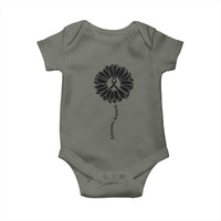 Melanoma Awareness Black Ribbon Flower Baby Onesie Skin Cancer Fighter Gift