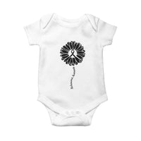 Melanoma Awareness Black Ribbon Flower Baby Onesie Skin Cancer Fighter Gift